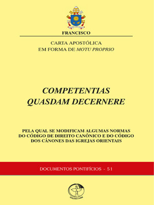 cover image of Competentias Quasdam Decernere--Documentos Pontifícios 51--Digital